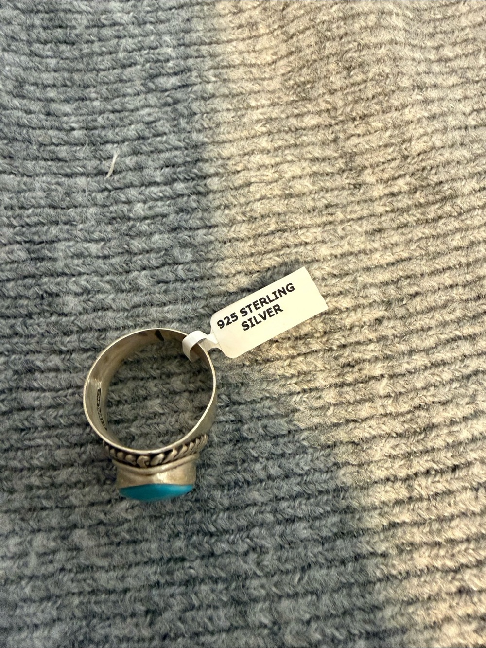 Kingman Turquoise 925 Sterling Silver Heart Cigar Band Ring - Blue Heart - Picture 5 of 6